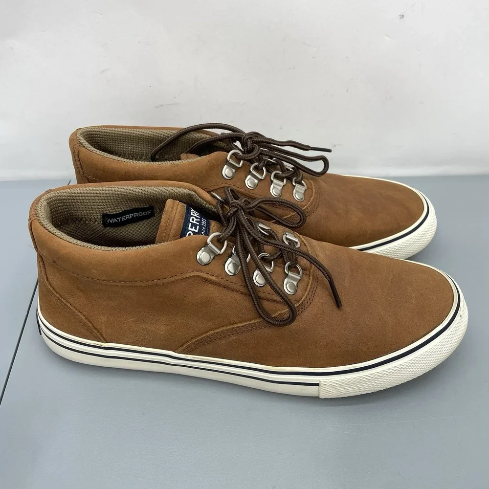 Sperry Striper II Storm Mid Sneaker Chukka Boots Waterproof Leather Brown Men 10